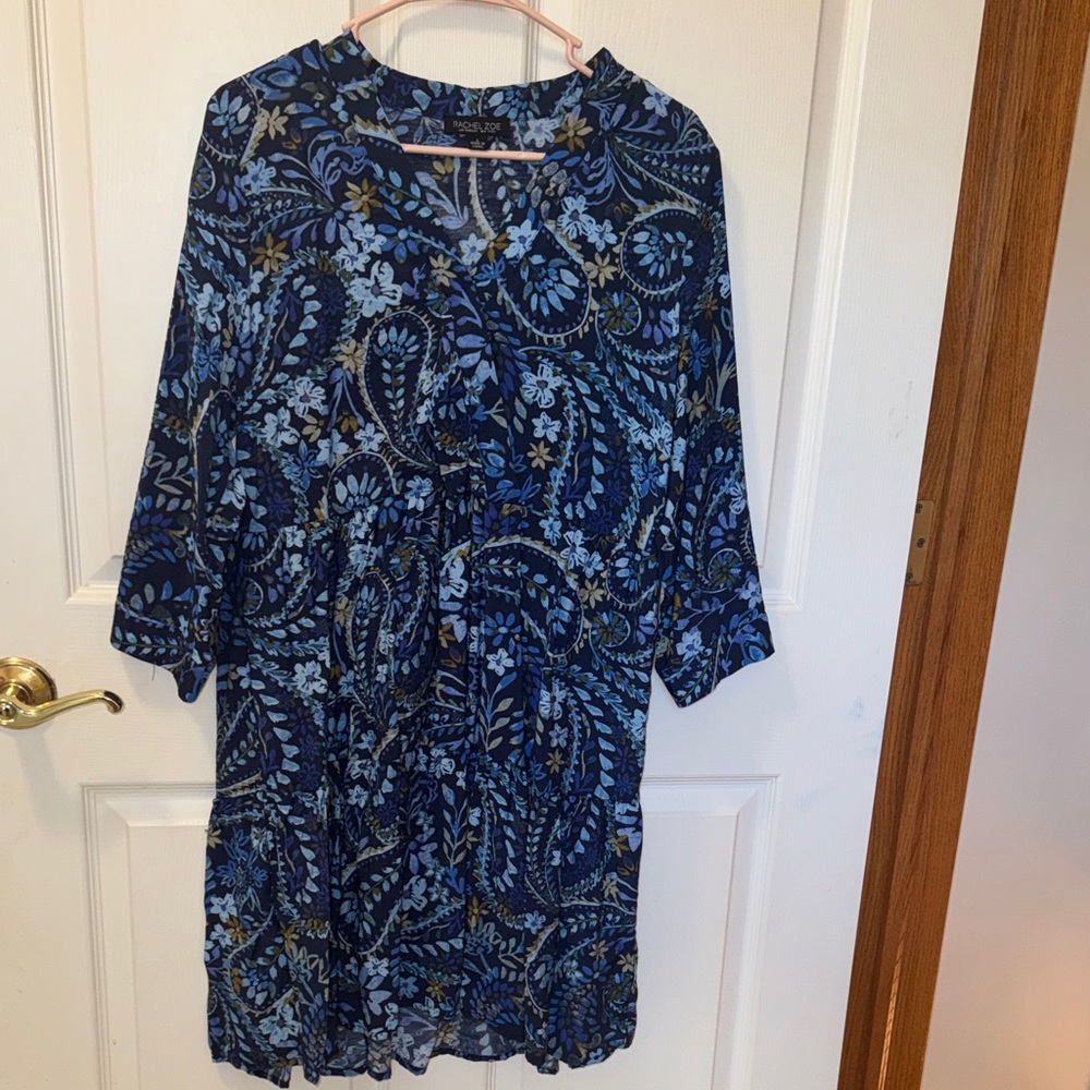 Rachel Zoe Navy Floral Long Sleeve Dress